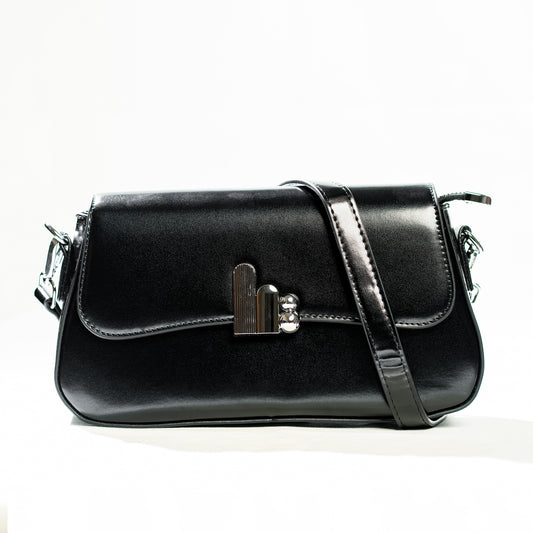 Hand Bag| The Verona Curve - Black